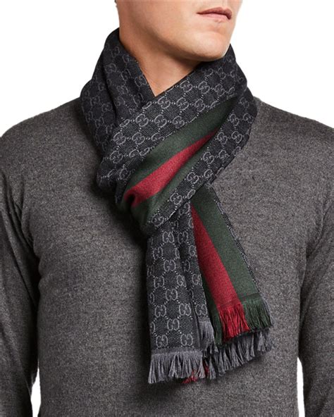 gucci cashmere scarf mens|gucci wool scarf sale.